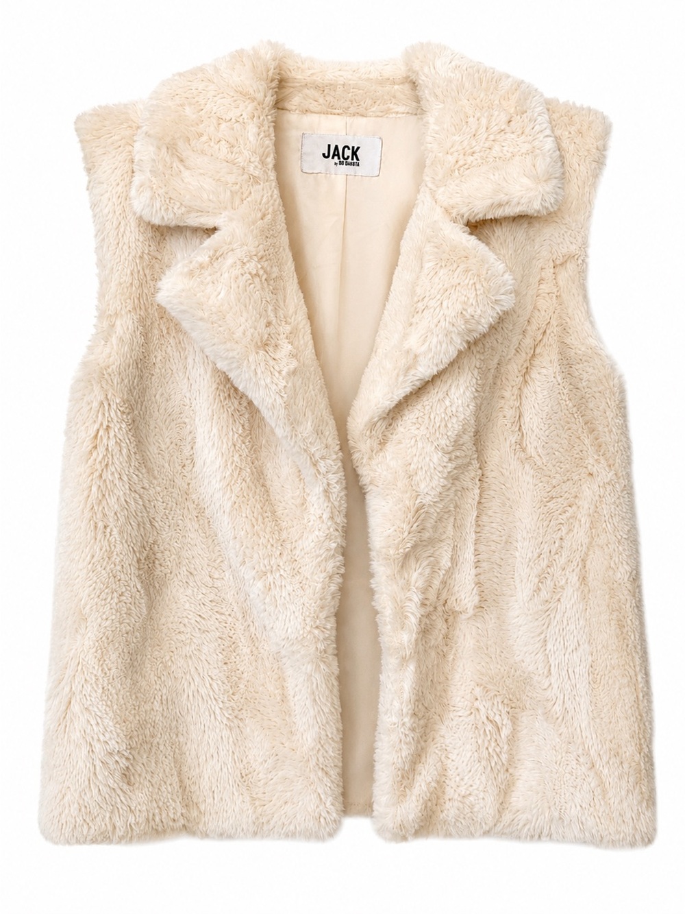 BB Dakota Faux Fur Vest ivory cream size S